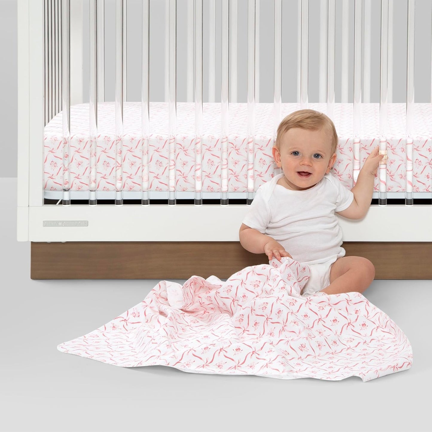 Delta Children 100% Cotton Flannel Baby Receiving Blankets for Girls and Boys – 30x30 Inches (Pack of 4), Pink Floral