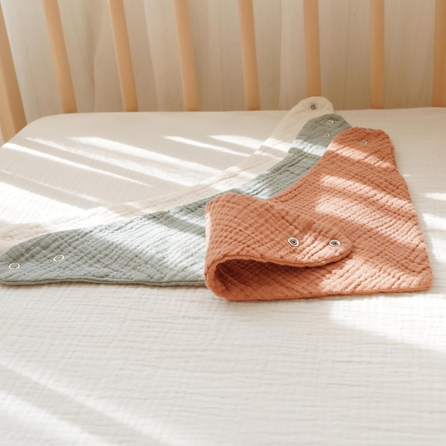 Konssy 8-Pack Muslin Baby Bibs, Absorbent Bandana Drool, 100% Cotton Unisex Baby Bibs for Teething and Drooling