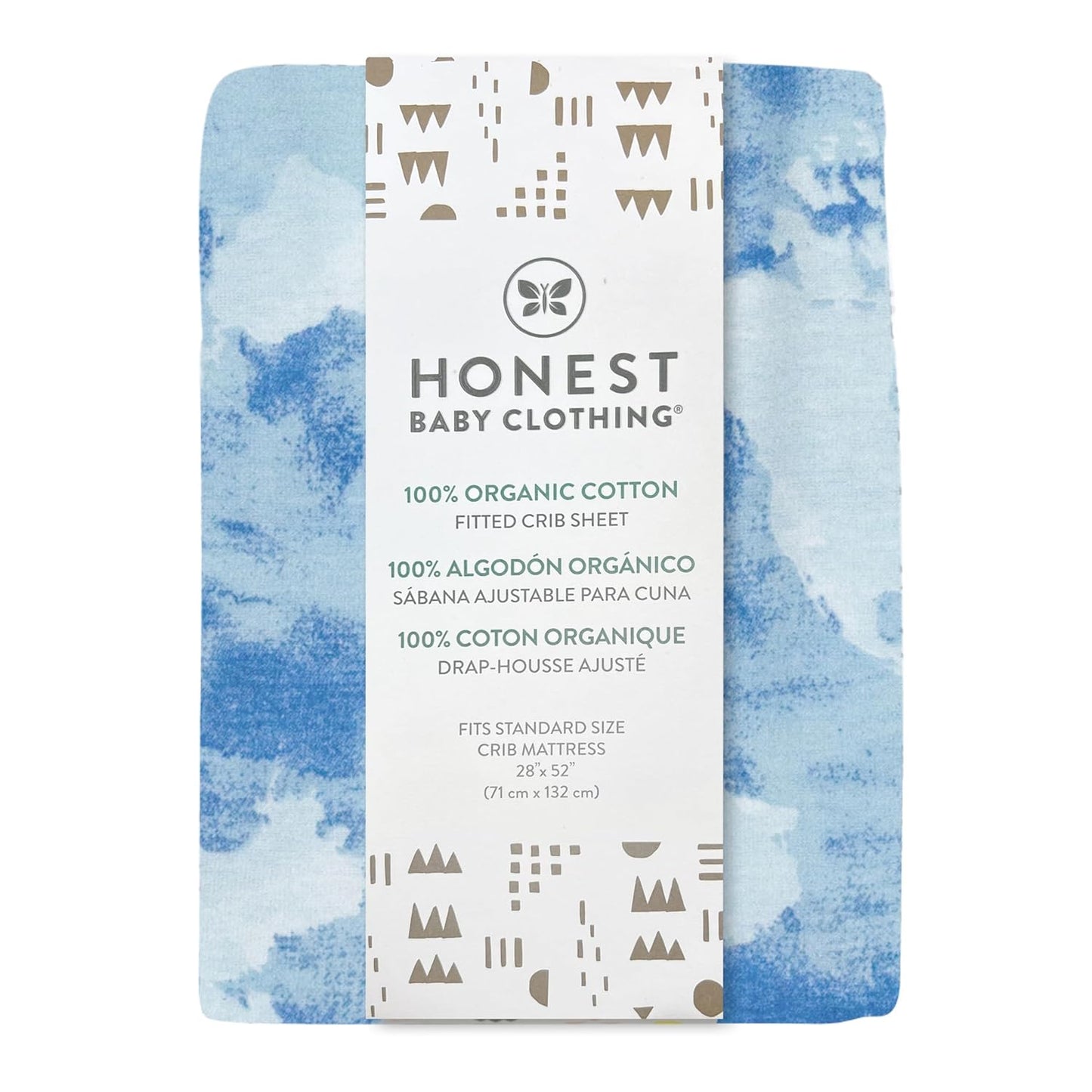 HonestBaby unisex-baby Fitted Crib Sheets Set Standard Mattress, 100% Organic Cotton Baby Boys, Girls, Neutral, 1 Pack - Heather Gray, One Size