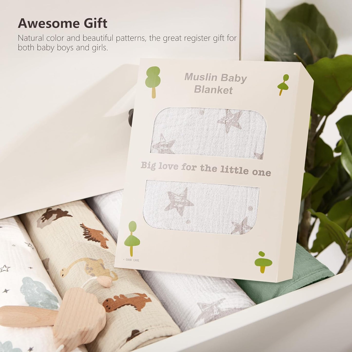 Susurration Baby Blanket for Unisex Boys Girls, Soft Nursery Minky Blanket with Muslin Cotton Front and Dotted Fleece Back, Receiving Blanket for Baby Newborn Infant, 30x40inch (Beige Star)