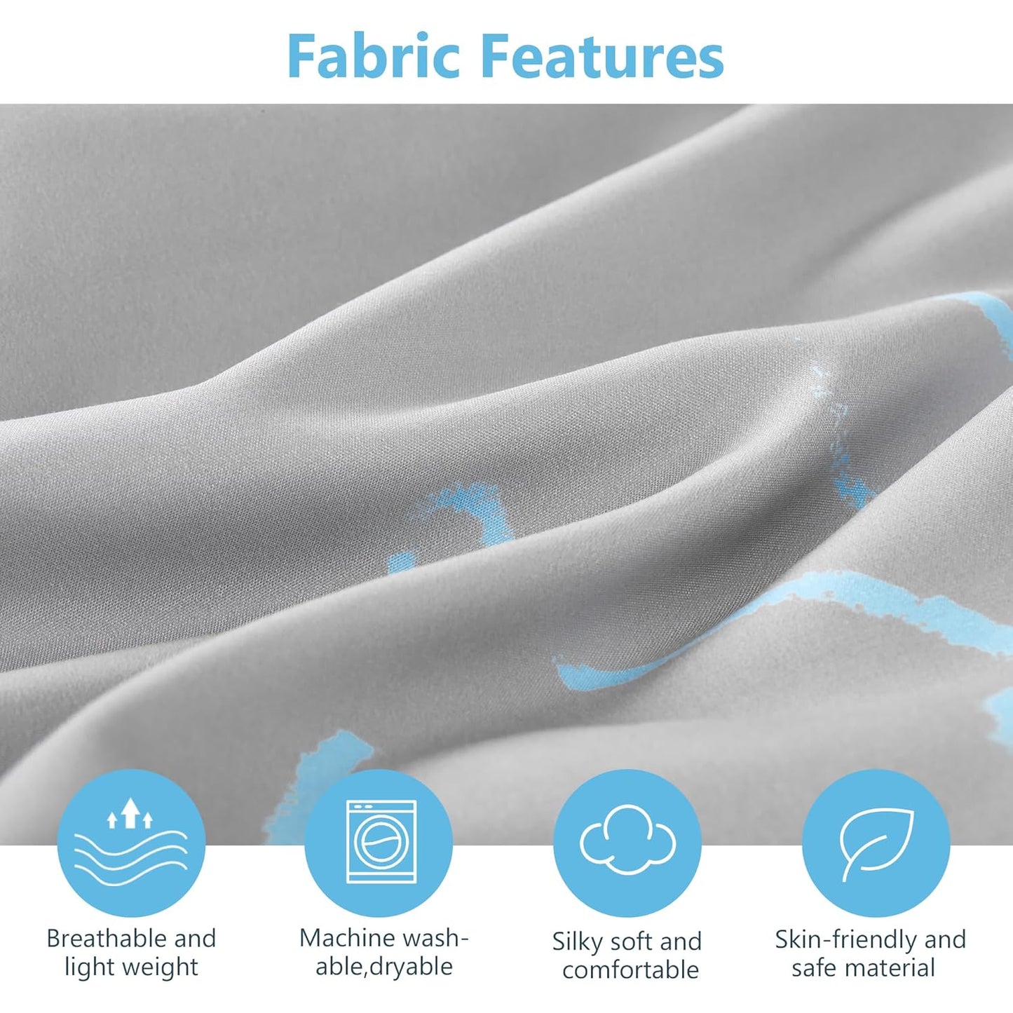 TILLYOU Baby Crib Sheets for Boys Girls, Super Soft Toddler Bed Sheets, 2 Pack Sheets for Standard Crib Mattress 28x52in, Little Blues Fish