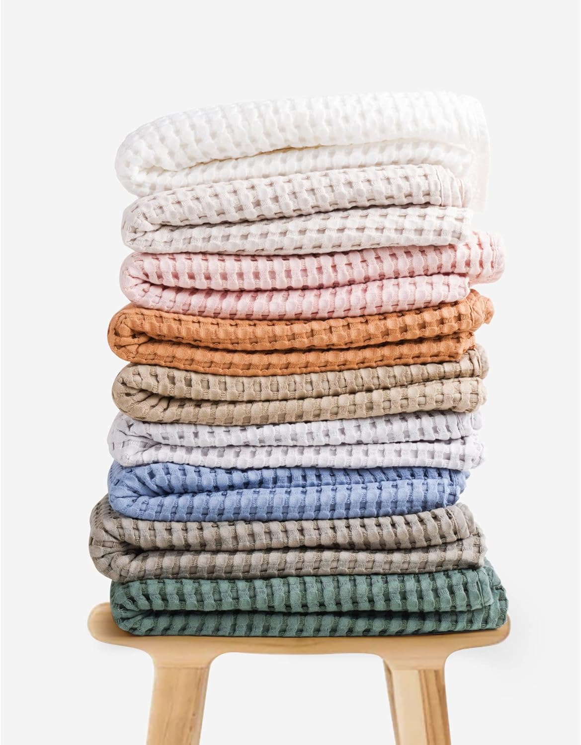 Konssy Waffle Baby Blanket - Soft & Cozy Nursery Swaddle Blanket, Lightweight Toddler Throw for Boys & Girls, Ideal for Wrapping(White)