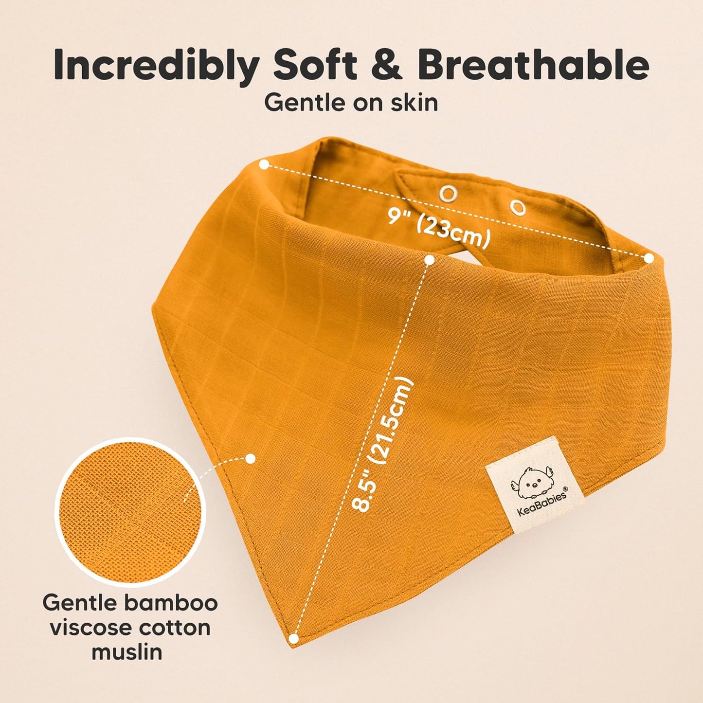 8-Pack Muslin Baby Bibs for Boys, Girls - Muslin Bandana Drool Bibs for Baby Girl & Boy, Drooling Newborn, Teething Toddler, Infant 0-36 Months, 100% Cotton Extra Absorbent & Soft (Primeval)