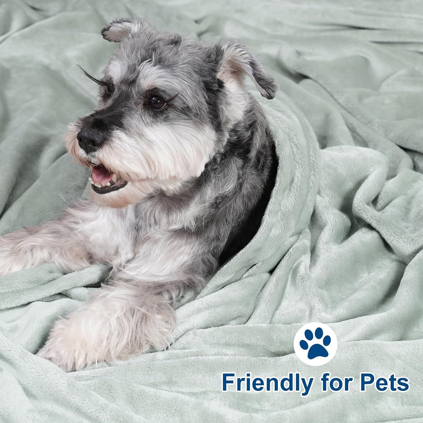 PHF Ultra Soft Fleece Blanket King Size, No Shed No Pilling Luxury Plush Cozy 300GSM Lightweight Blanket for Bed, Couch, Chair, Sofa Suitable for All Season, 108" x 90", Sage Green