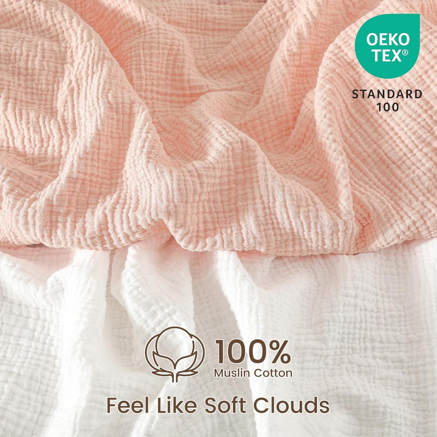 david's kids Muslin Mini Crib Sheets, 2 Pack Cotton Pack N Play Sheets for Boys Girls Neutral, Soft Breathable Baby Sheets Fit Pack N Play, Playard and Mini Crib Mattresses, Snow White & English Rose