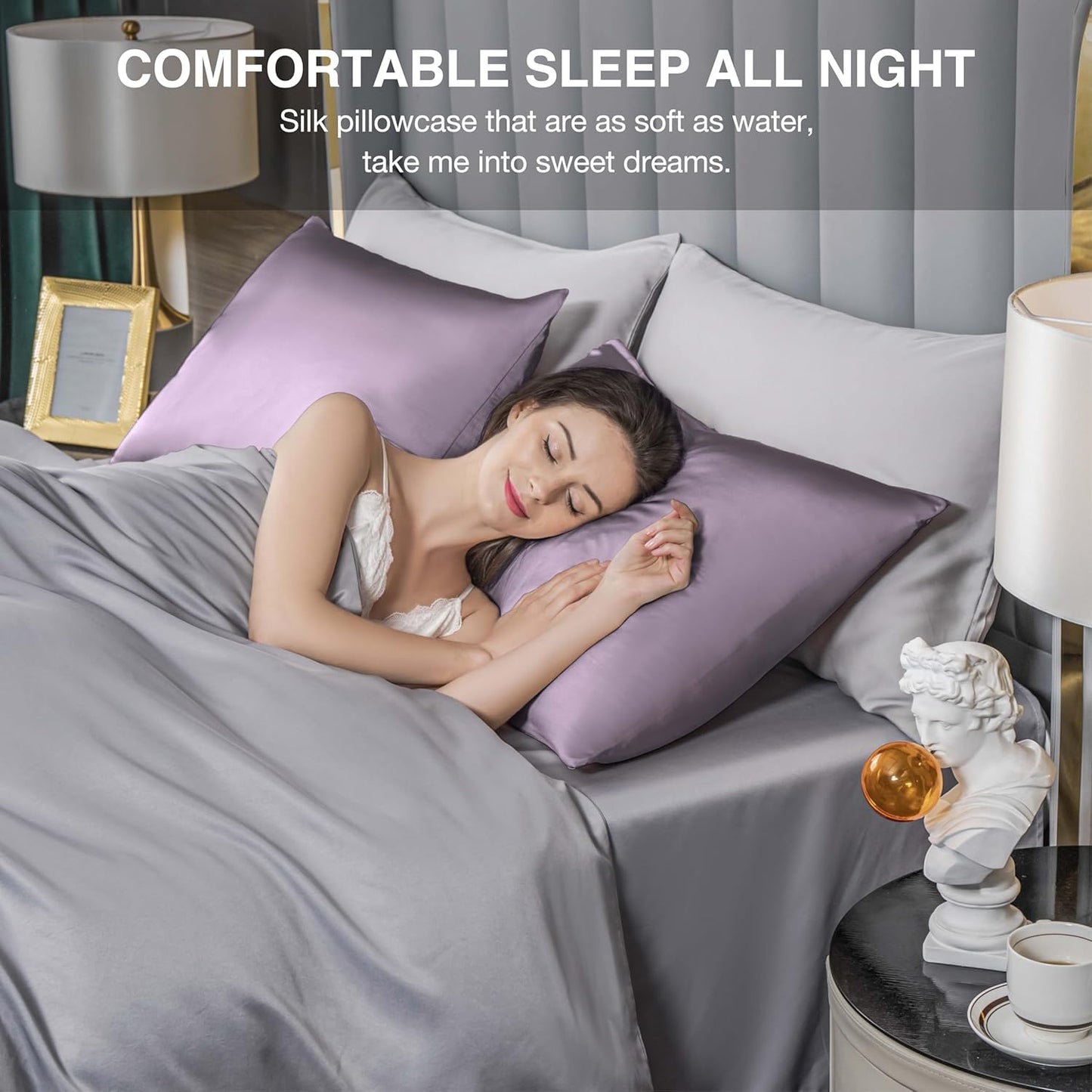 Mulberry Silk Pillowcase for Hair and Skin,Cooling Silk Pillow Case with Hidden Zipper,Allergen Proof Dual Sides Soft Breathable Smooth Silk Pillow Cover for Women (Pink Purple,Toddler)