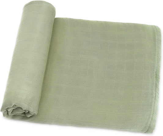 Comfy Cubs Muslin Swaddle Blankets Pack of 1 - 47 x 47 Inch Soft Cotton Baby Blanket Set, Large Multipurpose Wraps for Newborns - Self-Soothing Swaddles for Newborns - Sage