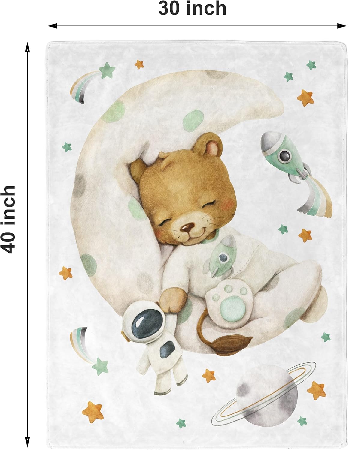 UNIQUE Cute Lion Ultra Soft Fleece Baby Blanket 30x40in, Sleeping Baby Lion Blanket, Boy