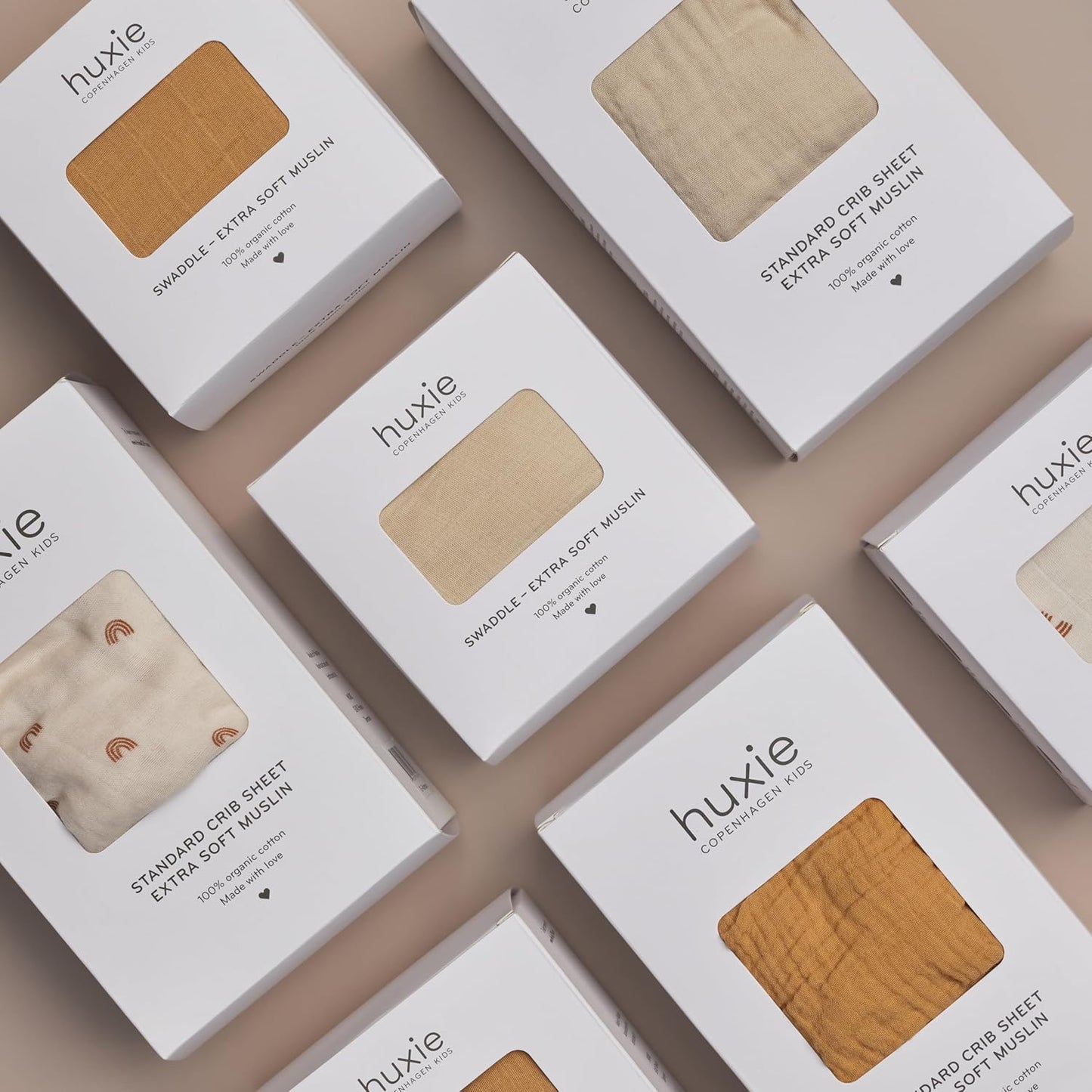 Swaddle - 100% Organic Cotton - Muslin Swaddle Blankets for Newborn, 47" x 47" (Green Hearts)