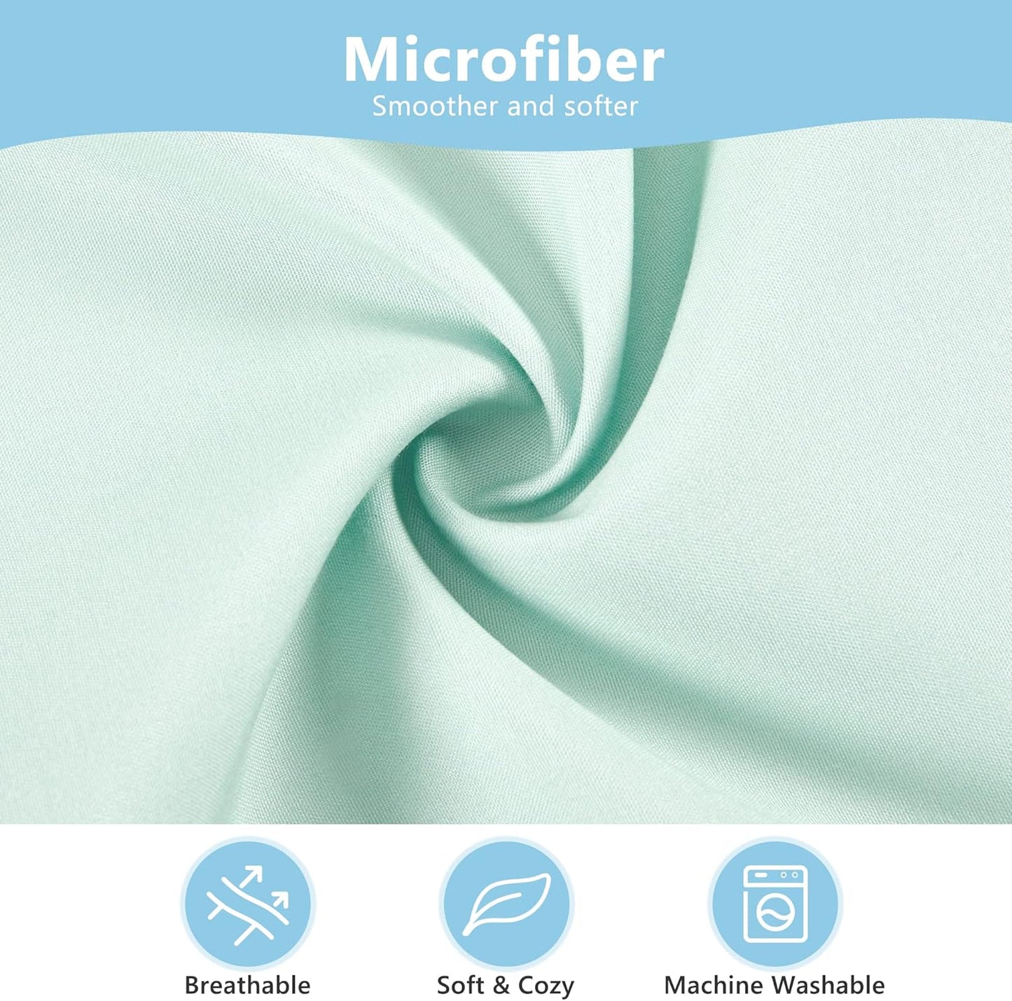 TILLYOU Toddler Pillowcase 2 Pack with Envelope Closure,13" x 18" Silky Soft Microfiber Travel Kids Pillowcase for Boys and Girls, Sage Green