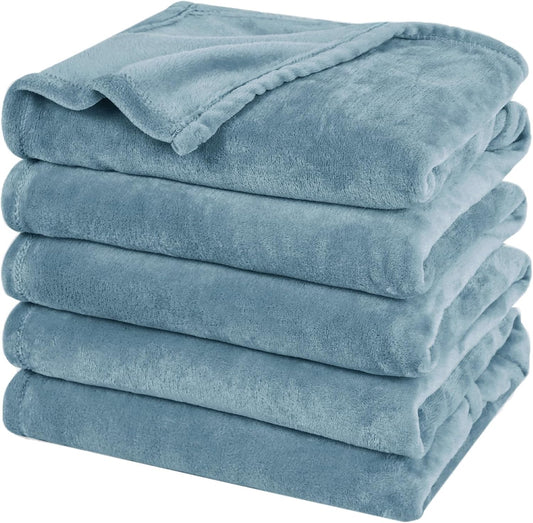 PHF Oversized King Fleece Blanket 120"x120", No Shed No Pilling Big Soft Blanket, Extra Large 10'x 10' Lightweight for Bed, Sofa Travel and Camping, Suitable for All Season, Dusty Blue
