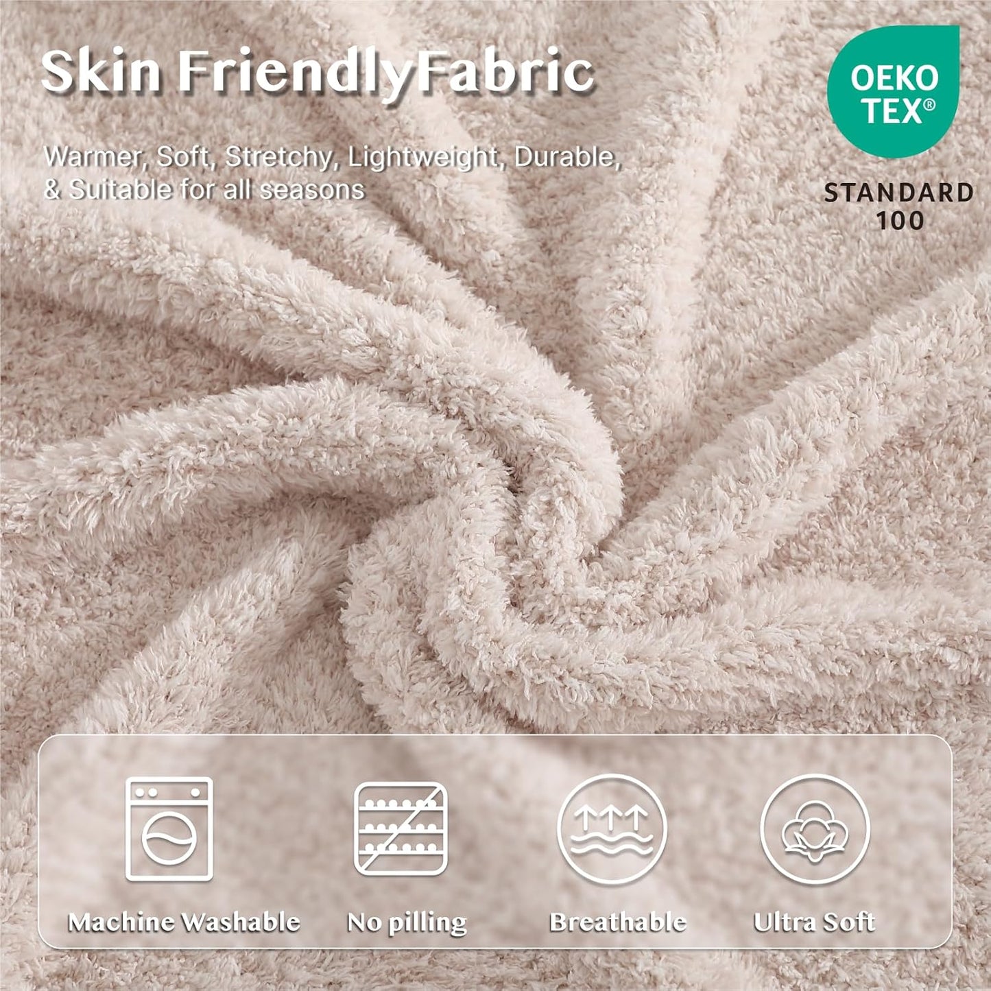 WRENSONGE Throw Blanket Cationic Dyeing Taupe Soft Cozy Fluffy Warm Hand Made Throw Blankets for Couch, Sofa, Chair, Bed, Camping, Picnic, Travel Lightweight Bed Blanket - 50"*60"