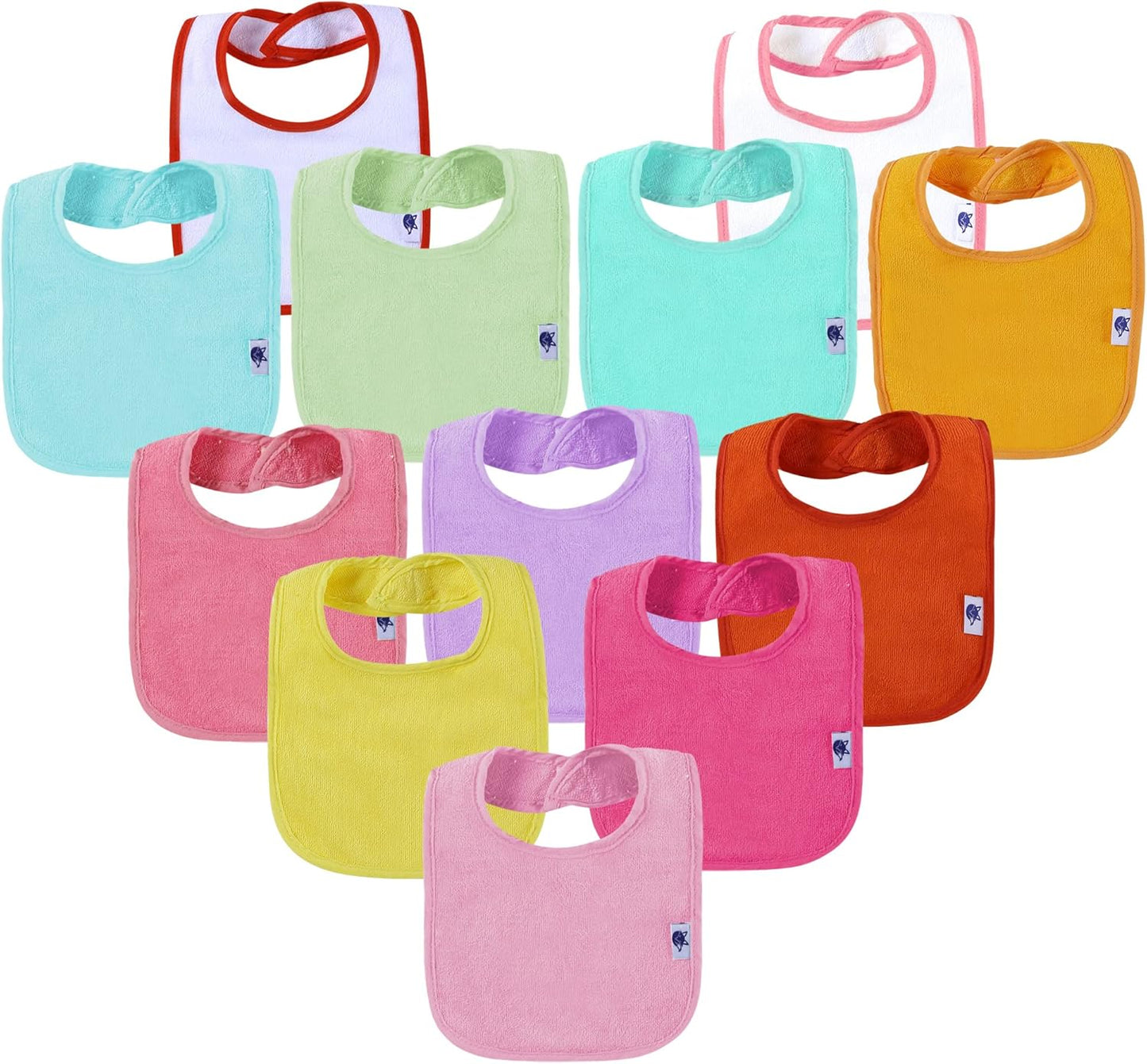 SPINFOX Waterproof Baby Bibs for Girls, Boy, Unisex Drool Bib Cotton Solid Knit Infant Feeding Bibs