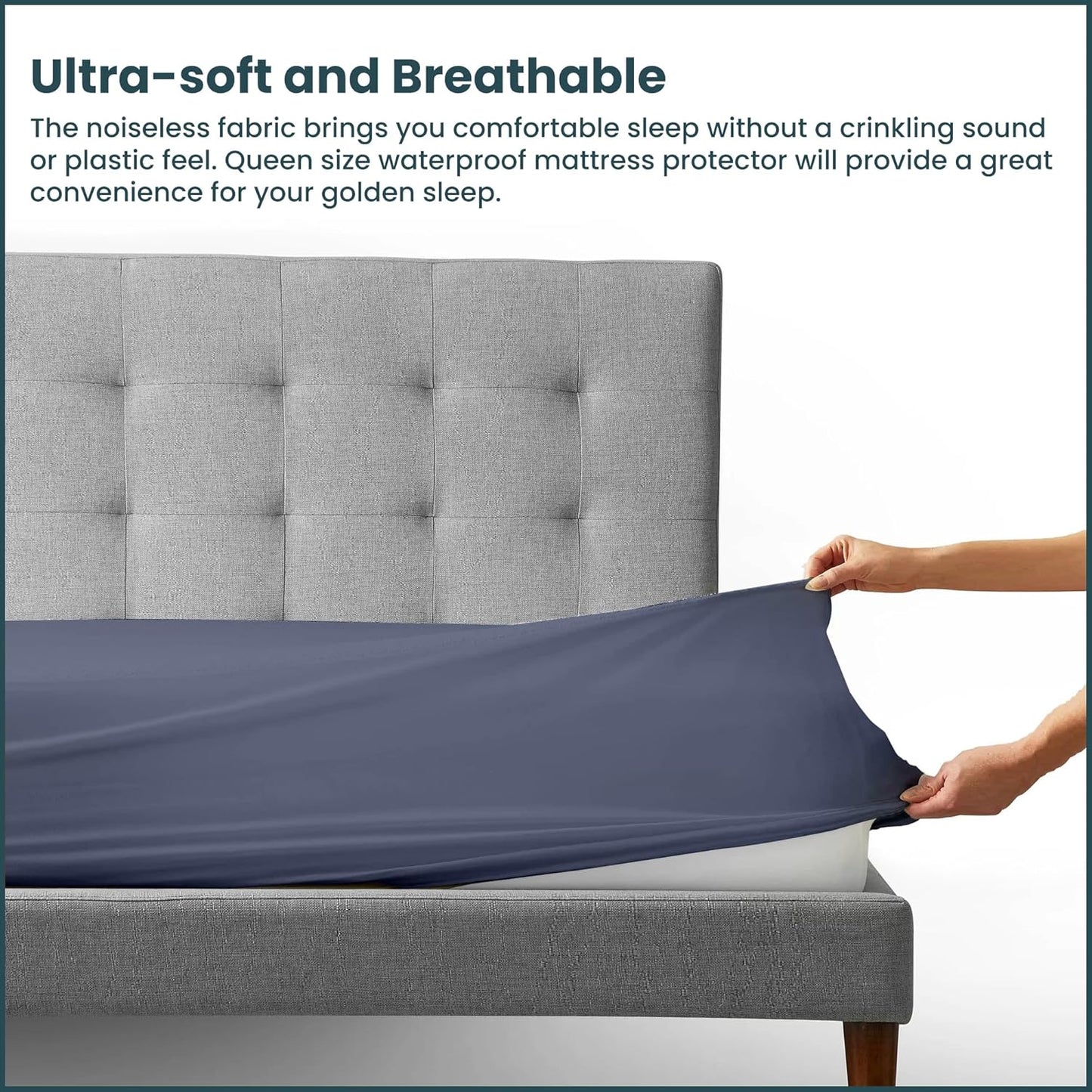 Greaton,Zippered Mattress Protector Cover, Waterproof, Easy to Clean, Fits Mattress up to 7-Inch, Twin, Blue