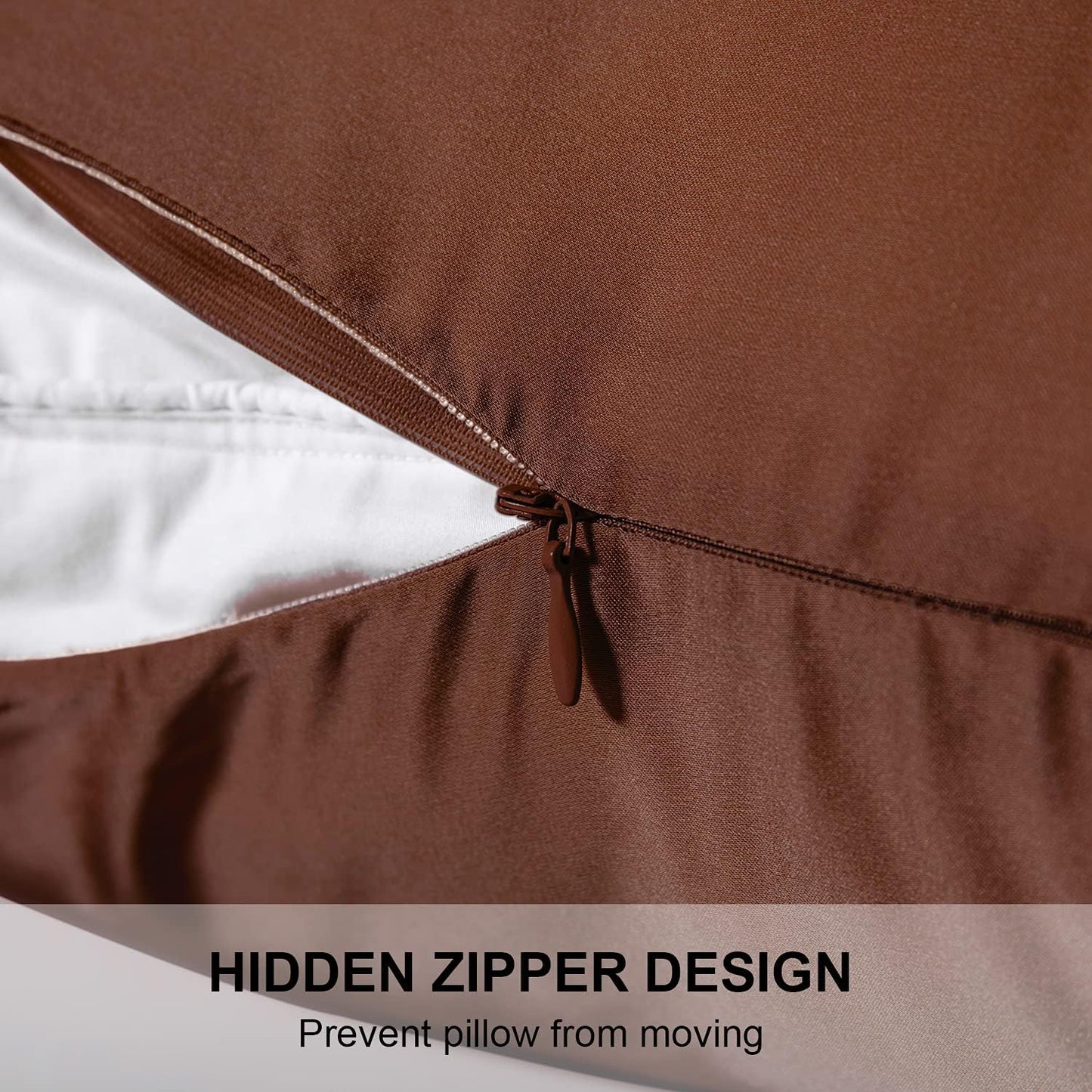 Mulberry Silk Pillowcase for Hair and Skin,King Size Cooling Silk Pillow Case with Hidden Zipper,Allergen Proof Dual Sides Soft Breathable Smooth Silk Pillow Cover for Women(King,Coffee)