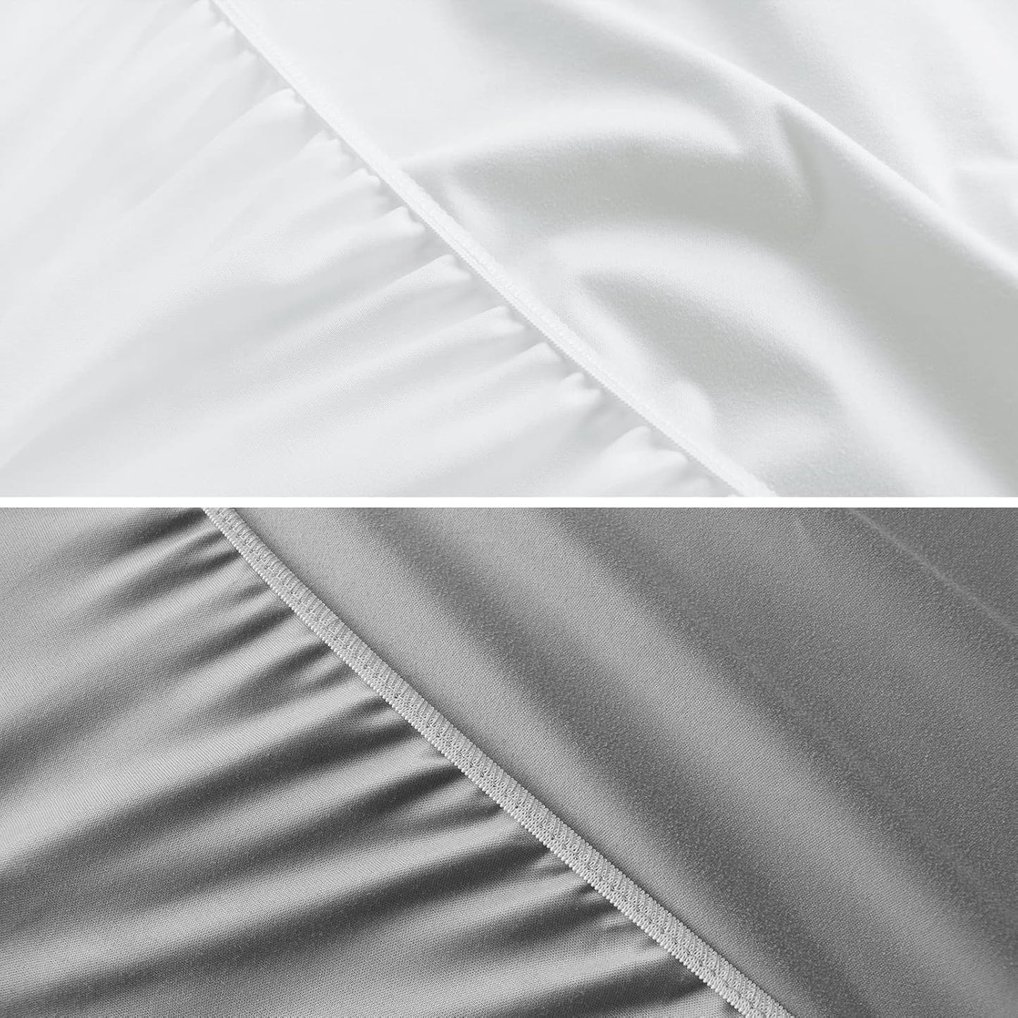 Waterproof Bassinet Sheets Fit for Miclassic, Baby Delight, TCBunny, Milliard, Dream On Me Traveler/Skylar and Other Bedside Sleeper Bassinet Mattress, Ultra Soft Microfiber Sheets, White & Grey