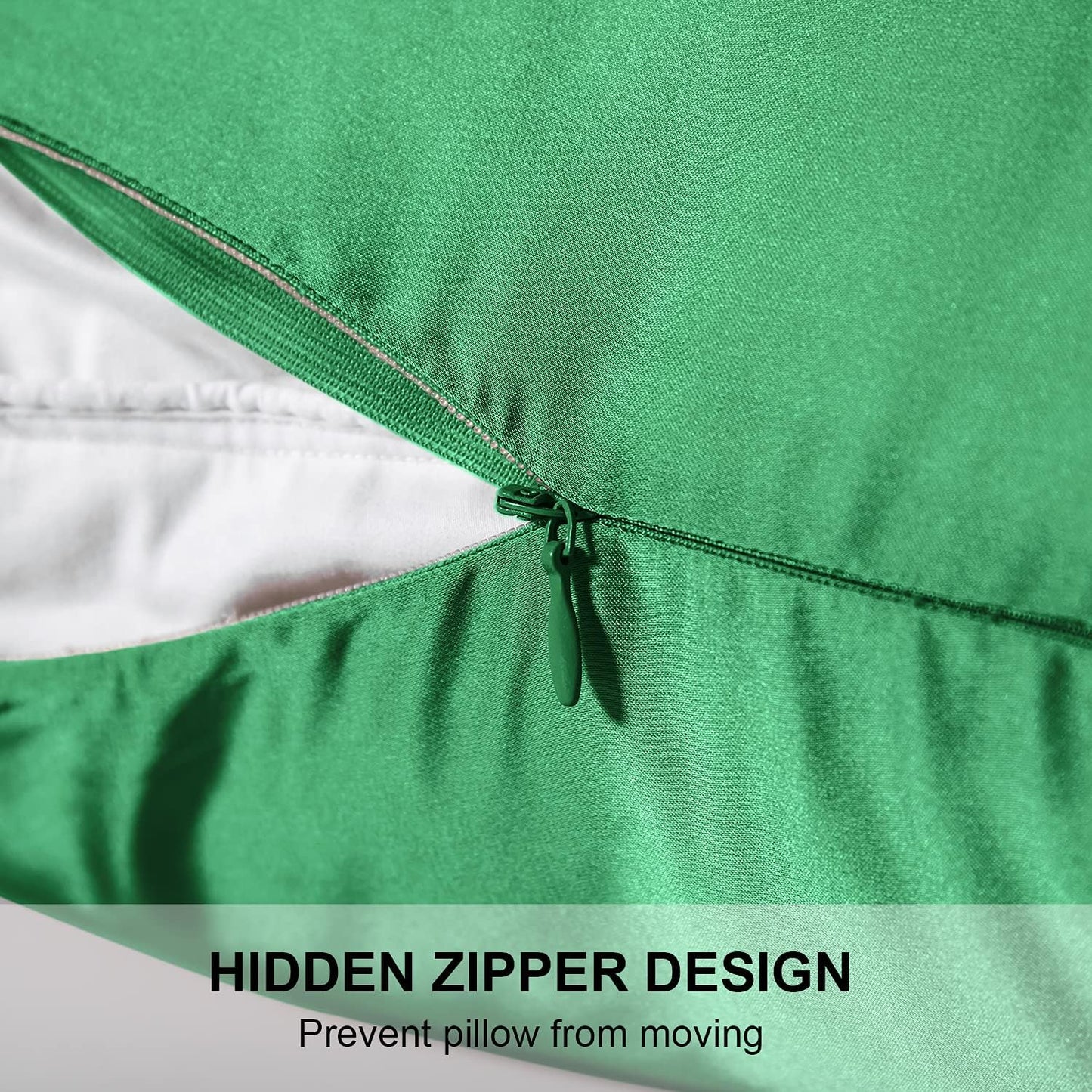 Mulberry Silk Pillowcase for Hair and Skin,King Size Cooling Silk Pillow Case with Hidden Zipper,Allergen Proof Dual Sides Soft Breathable Smooth Silk Pillow Cover for Women(King,Green)
