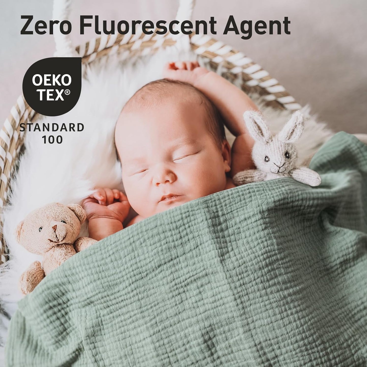 Muslin Receiving Blankets, Neutral Blanket Swaddling for Newborn Boys and Girls, 5 Pack Breathable and Skin-Friendly Swaddle Wrap for Infant Baby (Fresh Colors)