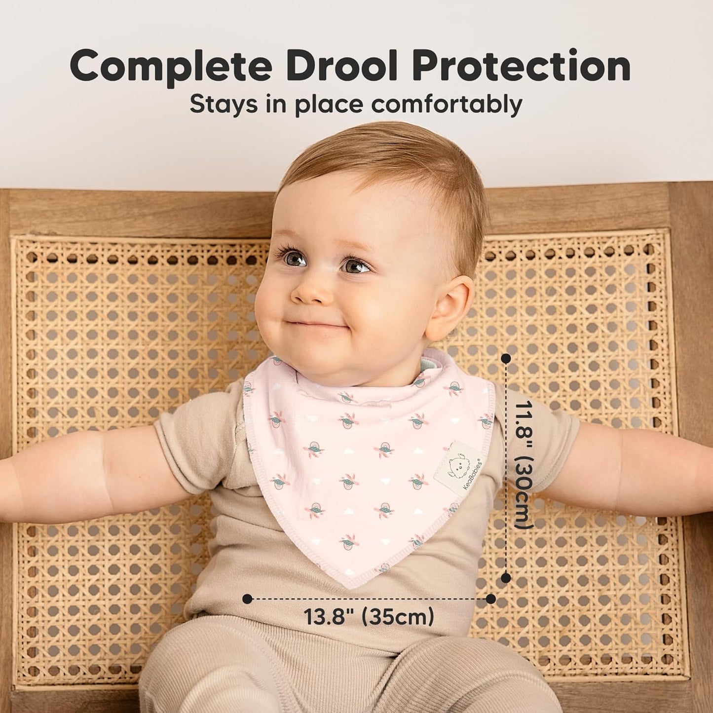 8-Pack Organic Baby Bandana Bibs for Boys, Girls - Super Absorbent Triangle Baby Bibs for Drooling and Teething Infant, 100% Cotton Extra Soft for Newborn, Infant 0-36 Months (Marine Muse)