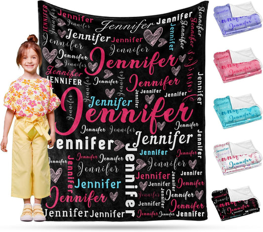 Ship Next Day, Custom Name Blanket - Printed in USA, Personalized Baby Blankets for Girls, Baby Blanket with Name, Ultra-Soft Cozy Fleece Blankets, Gifts for Boys & Girls Kids Teen Girl New Mom