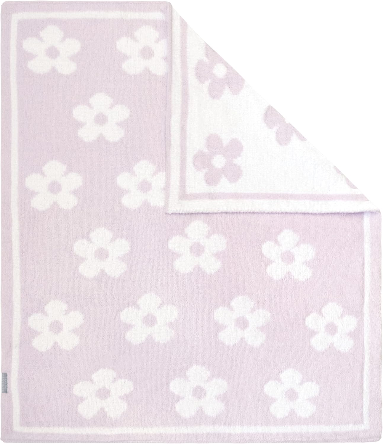 Living Textiles Chenille Baby Blanket - Purple Flower Ultra Soft, Thick, and Versatile | Warm Blanket for Newborns, Throw Blanket for Crib, Stroller Cover | Perfect Baby Gift 75 x 85 cm