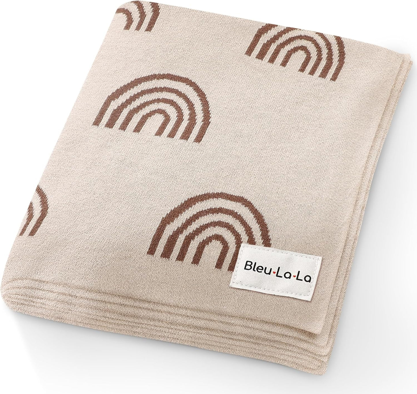 Baby Blanket for Girls and Boys - 100% Cotton Buttery Soft Cozy Receiving Swaddle Crib Stroller Blanket for Shower Gift Registry for Newborns, Infants, Toddlers (Rainbow - Taupe)