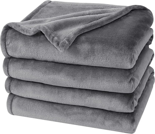 PHF Ultra Soft Fleece Blanket King Size, No Shed No Pilling Luxury Plush Cozy 300GSM Lightweight Blanket for Bed, Couch, Chair, Sofa Suitable for All Season, 108" x 90", Grey