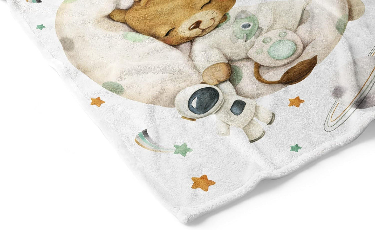 UNIQUE Cute Lion Ultra Soft Fleece Baby Blanket 30x40in, Sleeping Baby Lion Blanket, Boy