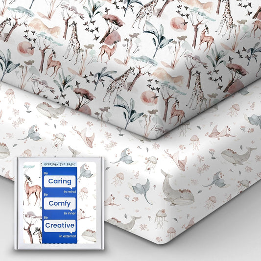 Baby Crib Sheets Girl, TotBasic Premium Soft Pink Crib Mattress Sheet, Ultra Breathable Crib Sheet Fitted, Super Stretchy Jersey Cotton Crib 28" x52‘’x9'' Extra Deep Pocket