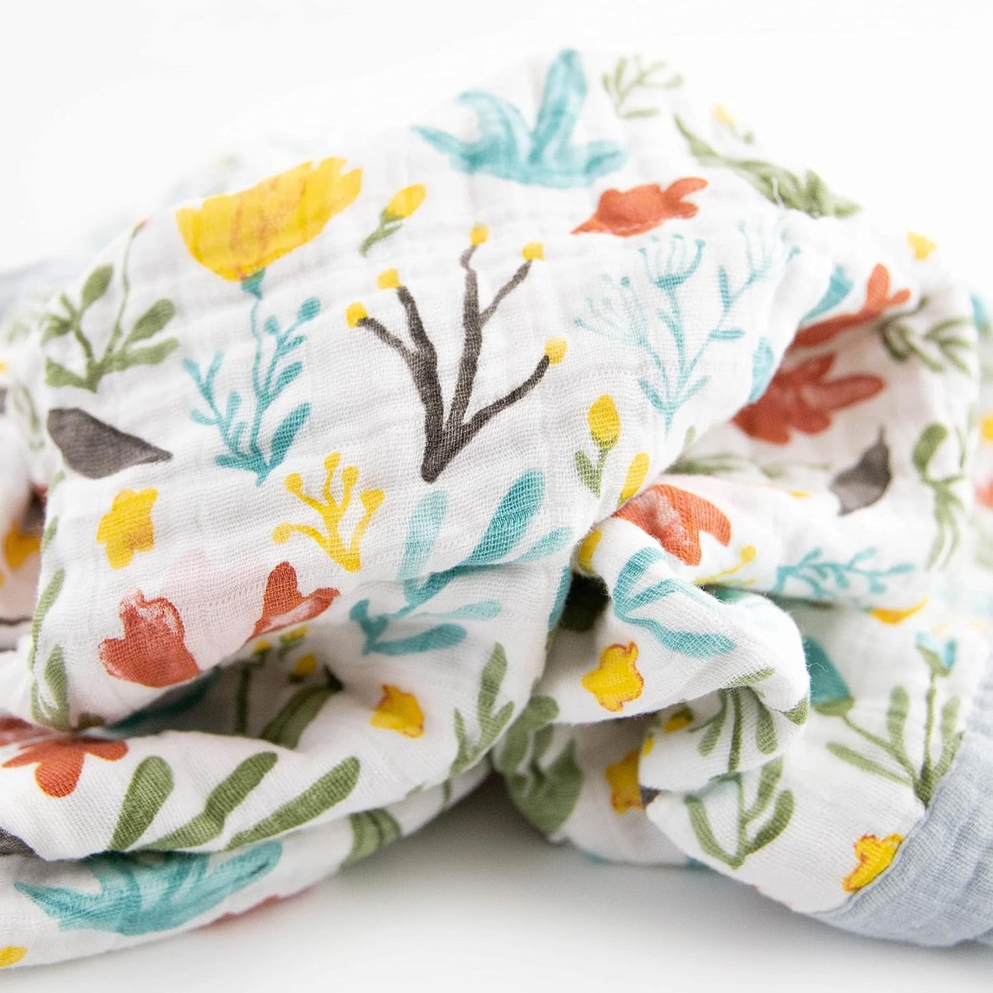 Little Unicorn Newborn Receiving Quilt | Ultra- Soft, Multi-Layered Muslin Fabric | Gift for Newborns & on-The-go (Meadow)