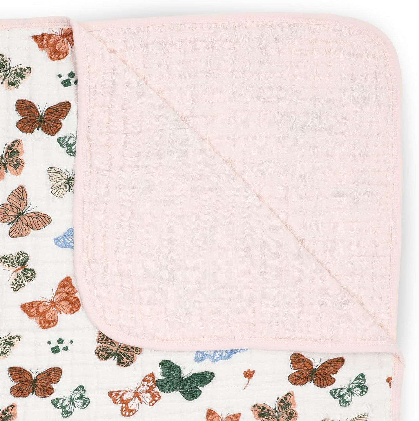 Little Unicorn Original Premium Cotton Quilt | Multi-Layered & Extra-Soft Muslin Fabric |for Babies & Toddlers (Butterflies)