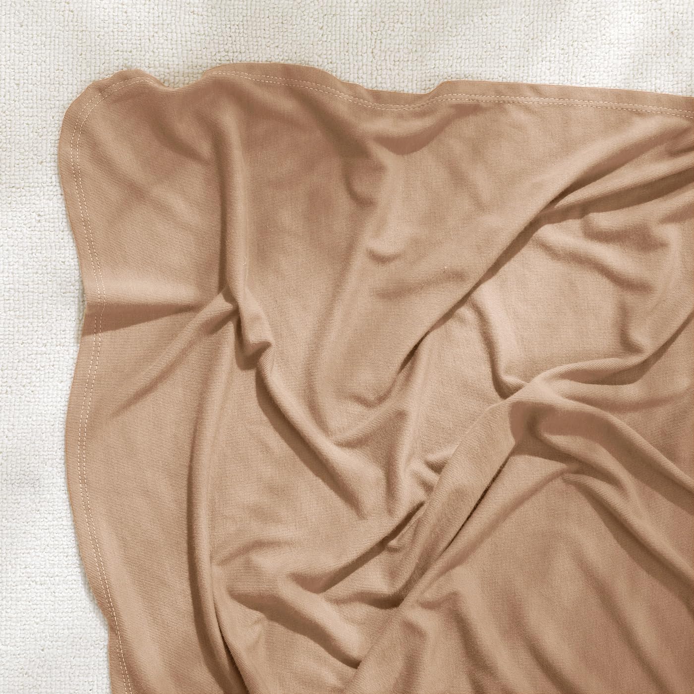 GRSSDER Newborn Swaddle Blankets, Ultra Soft Jersey Receiving Blanket with Matching Headband and Beanie Set, Stretchy Baby Blanket 47×47", Neutral Swaddle Wrap for Girls and Boys