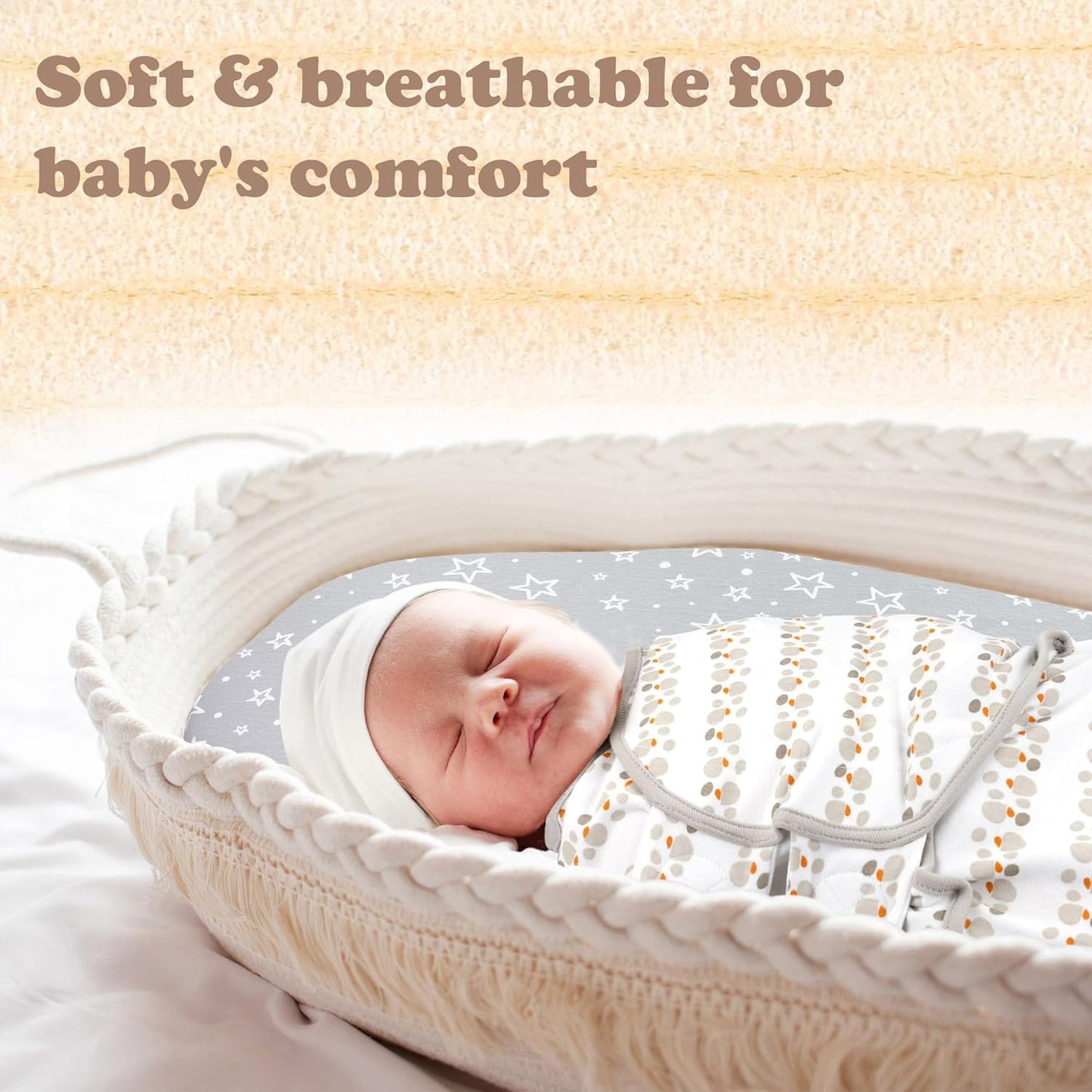 Bublo Baby Swaddles for Newborns – 3-Pack Infant Swaddles 0-3 Months – Adjustable Newborn Swaddle Sleep Sack – Soft Organic Cotton Baby Wrap for Safe & Cozy Sleep