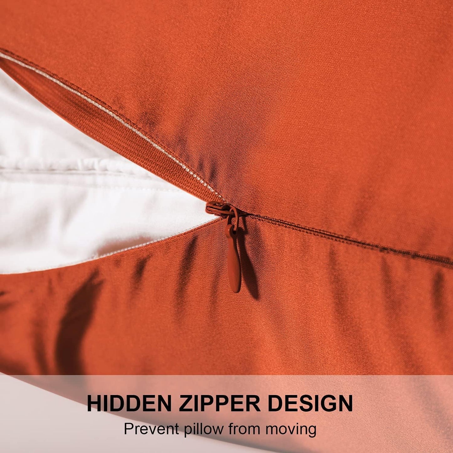 Mulberry Silk Pillowcase for Hair and Skin,Standard Size Cooling Silk Pillow Case with Hidden Zipper,Allergen Proof Dual Sides Soft Breathable Smooth Silk Pillow Cover for Women(Standard,Orange)