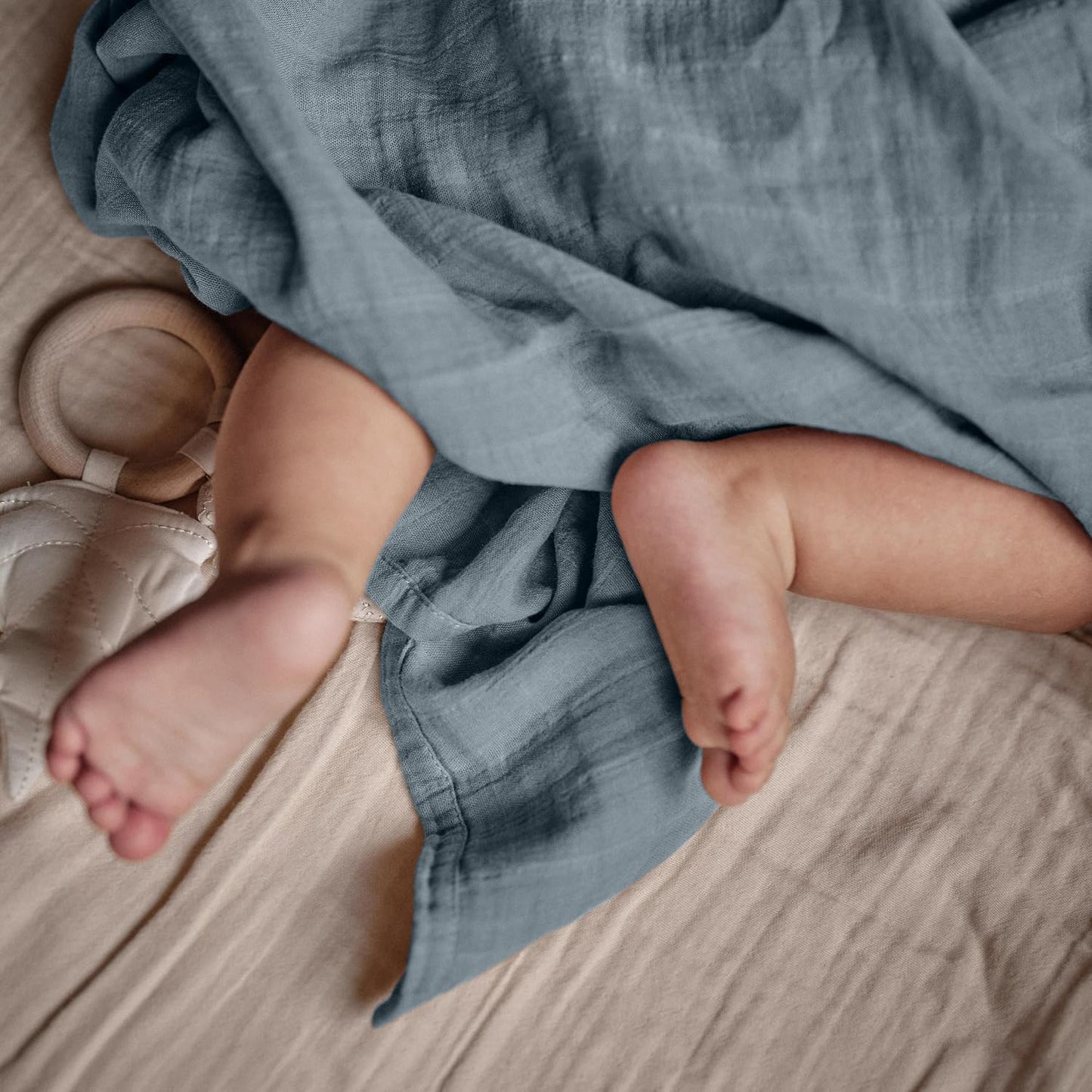 Swaddle - 100% Organic Cotton - Muslin Swaddle Blankets for Newborn, 47" x 47" 2-Pack (Sage Green/Tradewinds)