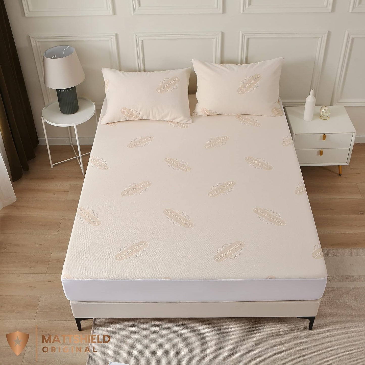 Waterproof Organic Mattress Protector California King - Organic Cotton Breathable Mattress Pad Cover - 200 GSM Comfort - Deep Pocket - Fitted Comfort