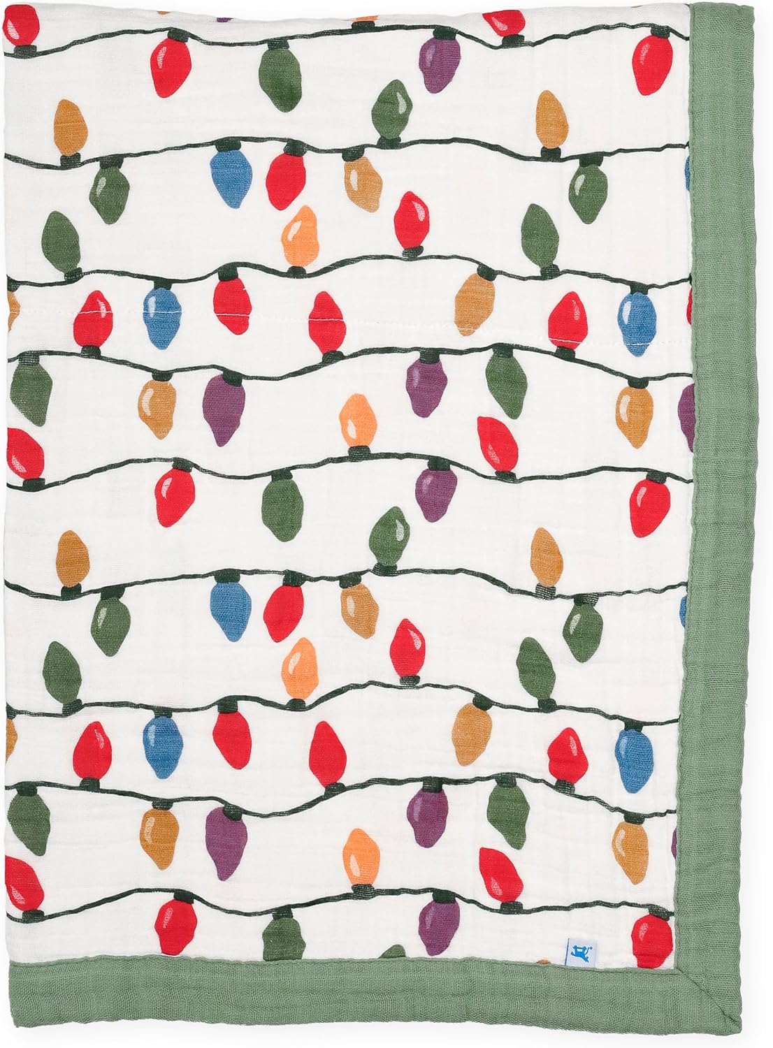 Little Unicorn Christmas Bulbs Cotton Muslin Quilt Receving Blanket | 100% Cotton | Super Soft | Babies and Toddlers | 30" x 40" | Machine Washable