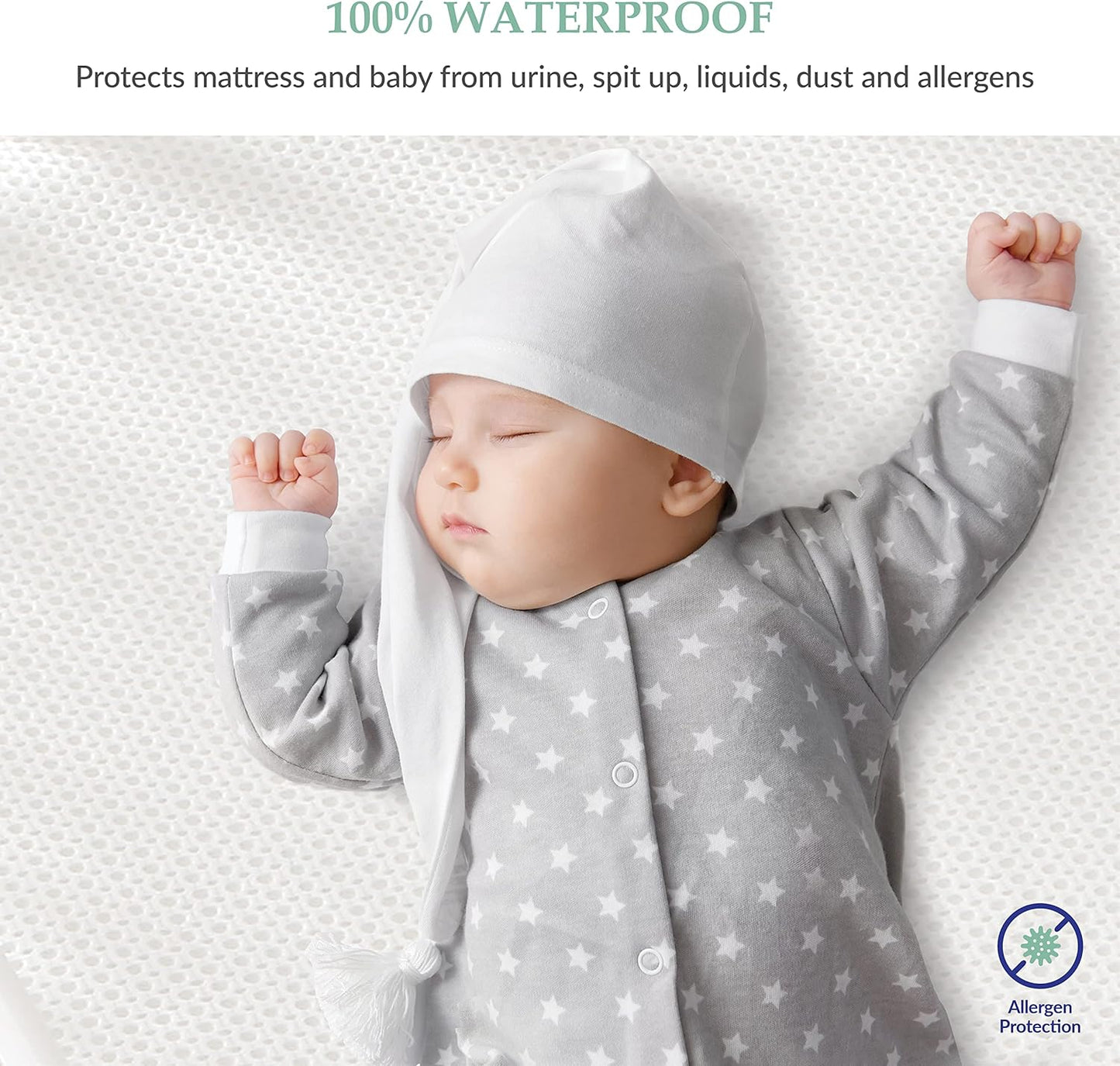 Breathable Crib Waterproof Mattress Protector Pad- Hypoallergenic - Noiseless - Washable- Breath Easy, Babies and Toddlers, Lab Tested - Crib Size 28"X52" by Slumberfy