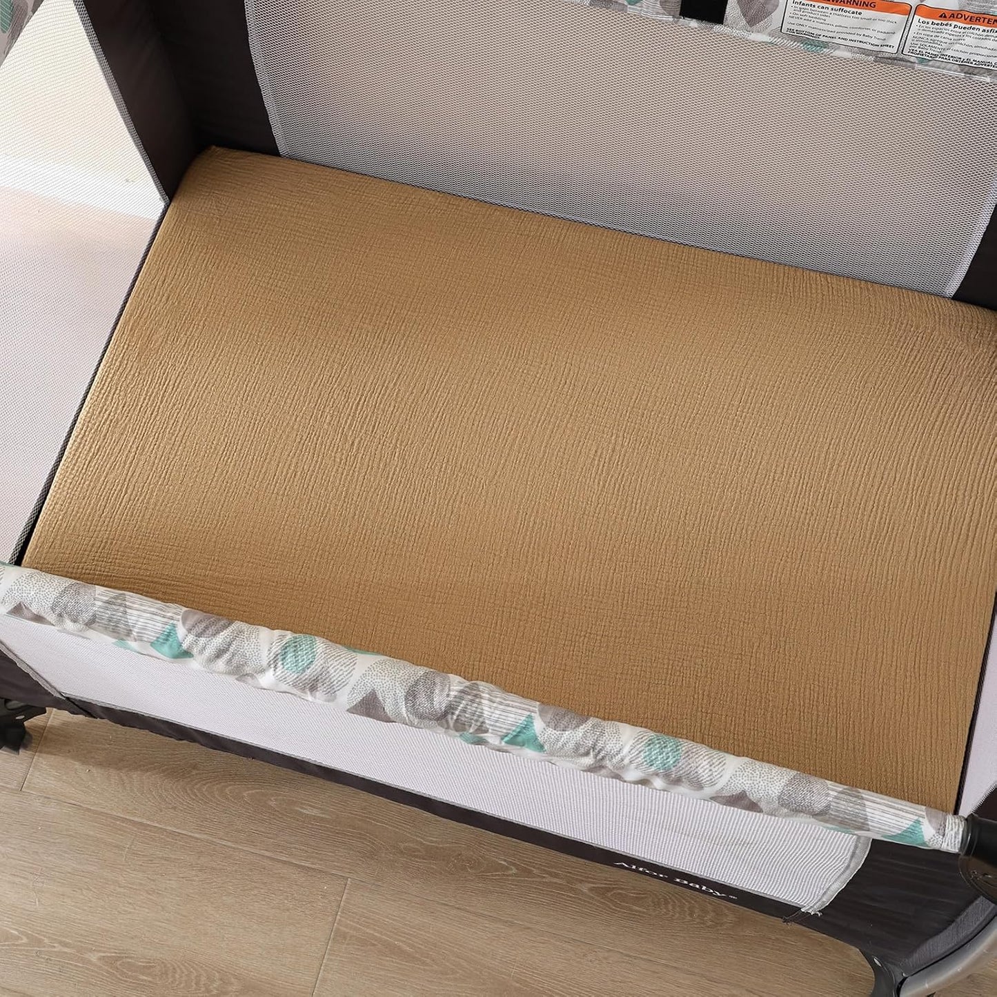 david's kids Muslin Mini Crib Sheets, 2 Pack Cotton Pack N Play Sheets for Boys Girls Neutral, Soft Breathable Baby Sheets Fit Pack N Play, Playard and Mini Crib Mattresses, Woodland Animal