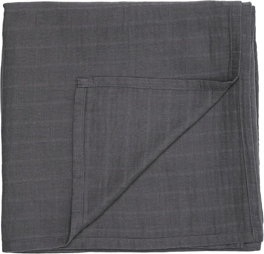 Swaddle - 100% Organic Cotton - Muslin Swaddle Blankets for Newborn, 47" x 47" (Soft Grey)